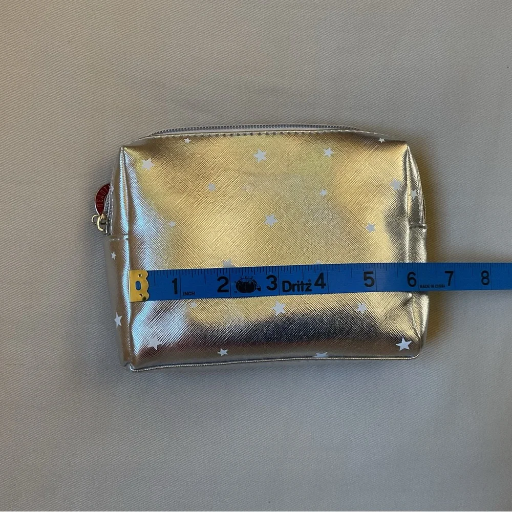 First Aid Beauty Metallic Silver & Stars Cosmetic Pouch